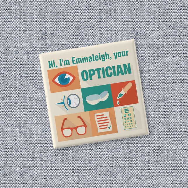 Professional Custom Optician Iconic Design Button (Creator Uploaded)