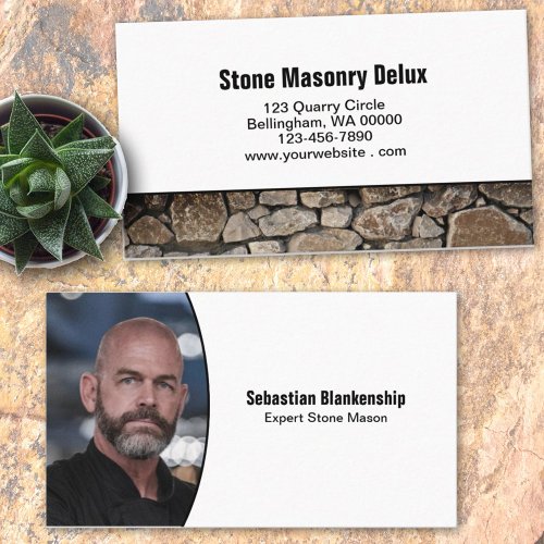 Professional Custom Photo Stone Wall Border Business Card