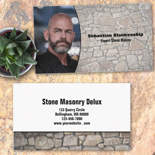 Professional Custom Photo Stone Wall Business Card