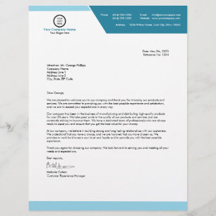 Professional Custom Printed Corporate Branding Letterhead