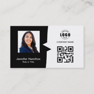 Professional Custom QRCode Photo Black & White Business Card