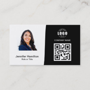 Professional Custom QRCode Photo Black & White Business Card