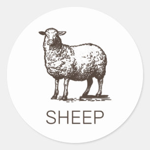 Professional Custom Sheep Wedding Meal Choice Classic Round Sticker