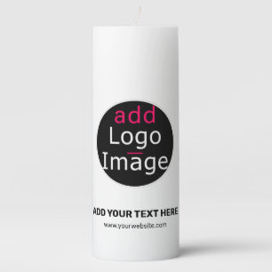 Professional Customizable Business Add Your Logo Pillar Candle