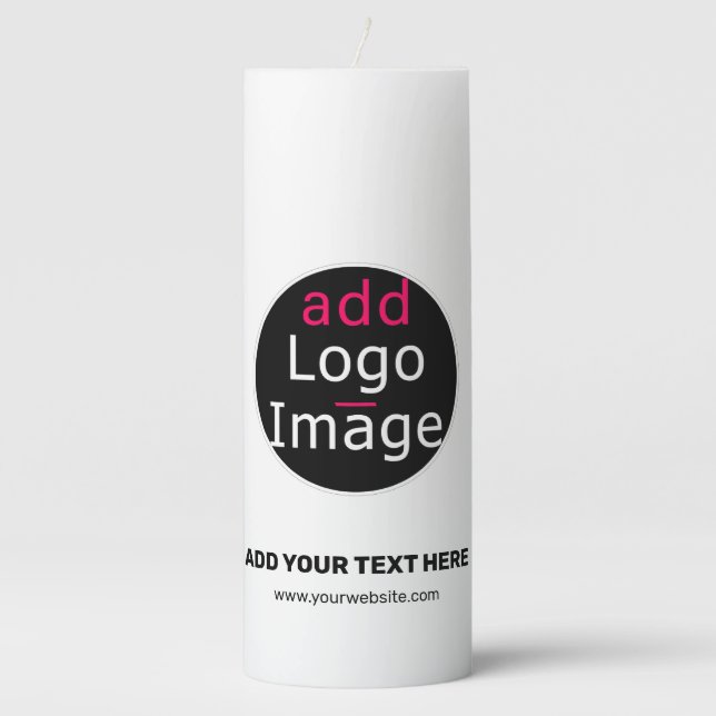 Professional Customizable Business Add Your Logo   Pillar Candle (Front)