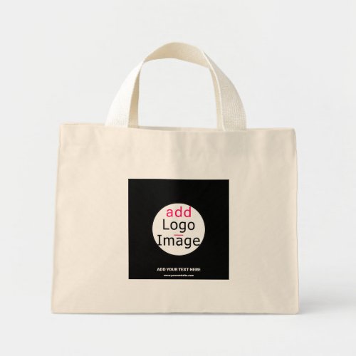 Professional Customizable Business Brand Black   Mini Tote Bag