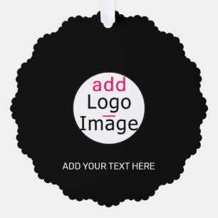 Professional Customizable Business Brand Black Ornament Card