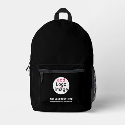 Professional Customizable Business Brand Black   Printed Backpack