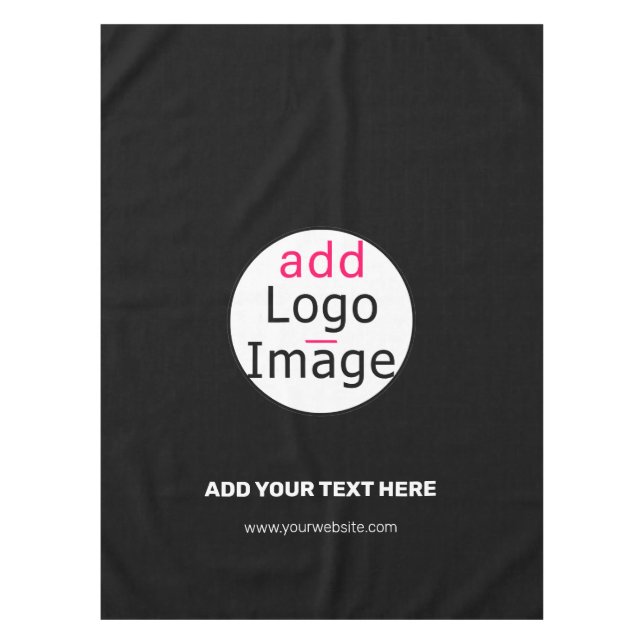 Professional Customizable Business Brand Black   Tablecloth (Front)