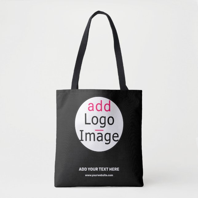 Professional Customizable Business Brand Black   Tote Bag (Front)