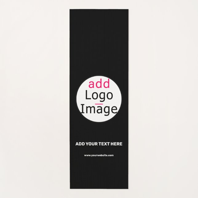 Professional Customizable Business Brand Black  Yoga Mat (Front)