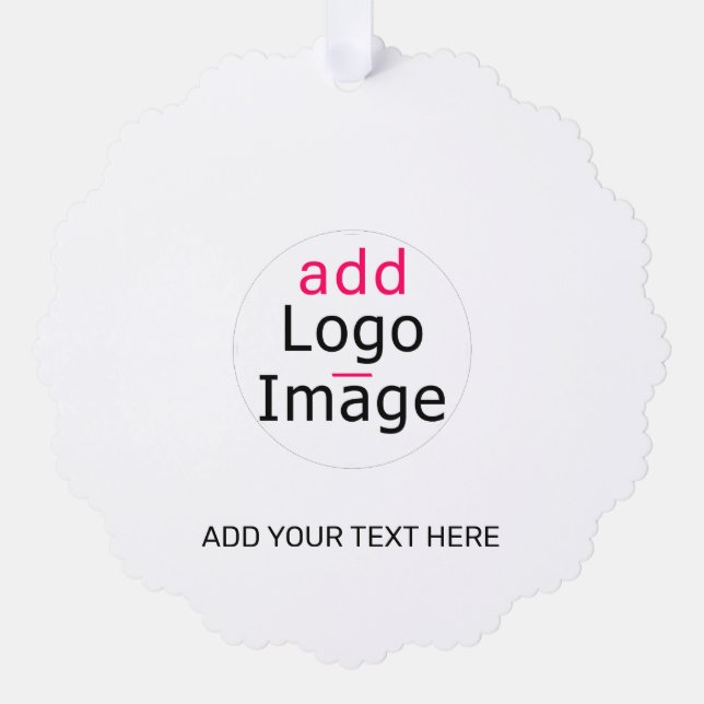 Professional Customizable Business Brand White Ornament Card (Front)