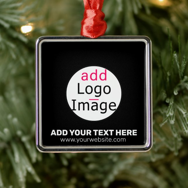 Professional Customizable Business Chic Black Metal Ornament (Tree)