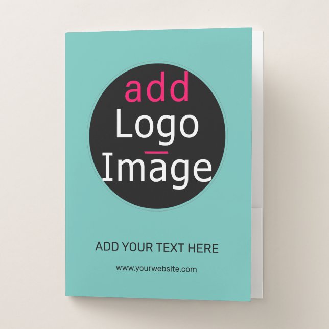 Professional Customizable Business Chic Fresh Mint Pocket Folder (Front)