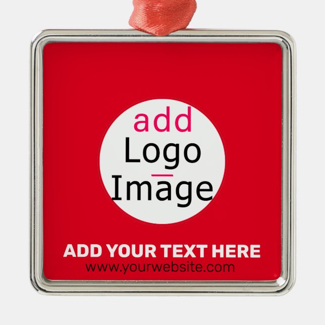 Professional Customizable Business Chic Vivid Red Metal Ornament (Front)