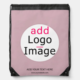 Professional Customizable Business Dusty Rose Hue Drawstring Bag