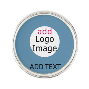 Professional Customizable Business Logo Dusty Blue Lapel Pin