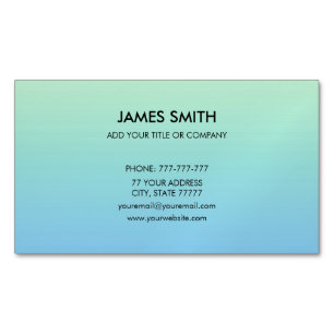 Professional Customizable Gradient Pale Green Blue Business Card Magnet