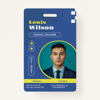Professional Customizable Name & Barcode Staff Badge