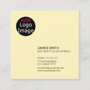 Professional Customizable Promotional Vanilla Square Business Card