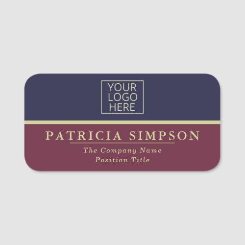 Professional Customizable Sapphire Blue Syrah Red Name Tag
