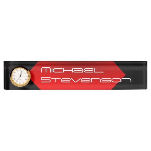 Professional Customize Text Nameplate with Clock