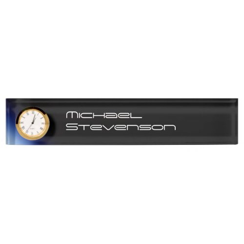 Professional Customize Text Nameplate with Clock