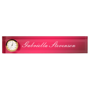 Professional Customize Text Red Handwriting Desk Name Plate