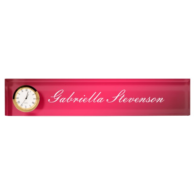 Professional Customize Text Red Handwriting Desk Name Plate (Front)