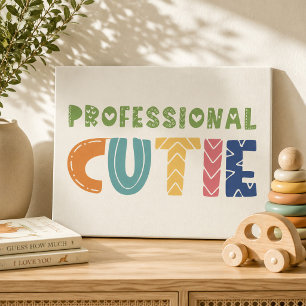 Professional Cutie Cute Baby Shower Gift Faux Canvas Print