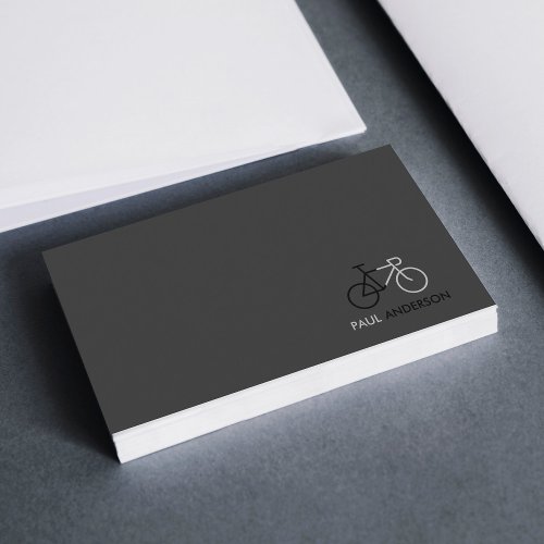 Professional Cyclist Black  White Minimalist Business Card