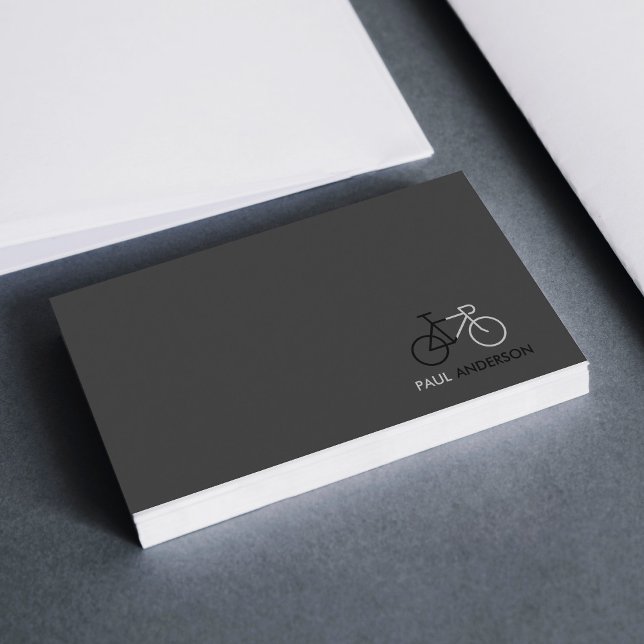 Professional Cyclist Black & White Minimalist Business Card (Creator Uploaded)