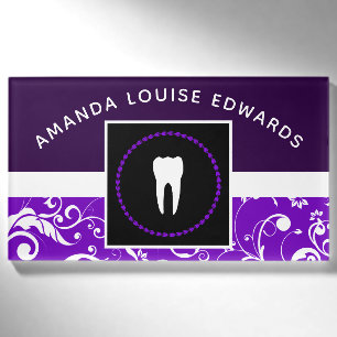 professional damask dentist office name tag