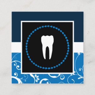 professional damask dentist office square business card