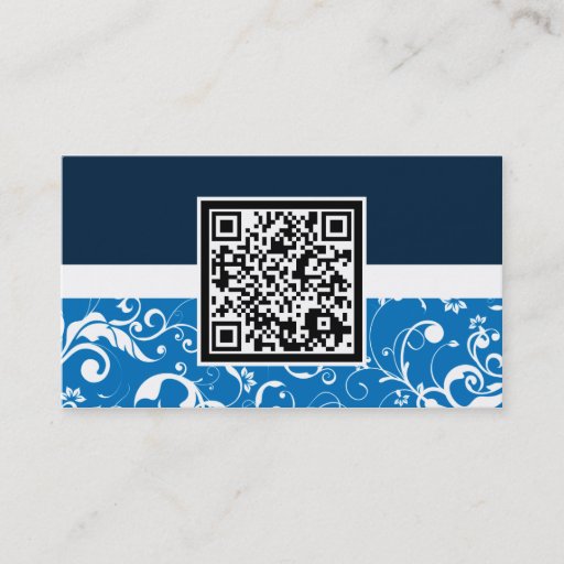 Customizable professional damask QR code Business Card Templates