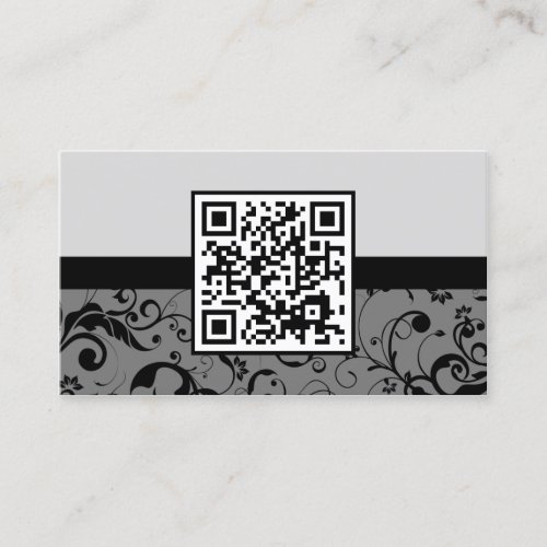 professional damask QR code Business Cards
