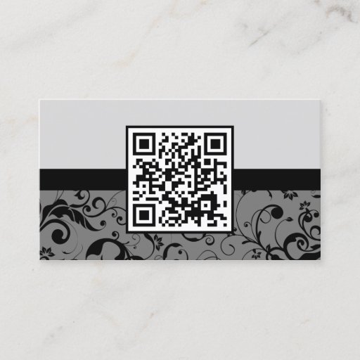 Customizable professional damask QR code Business Cards