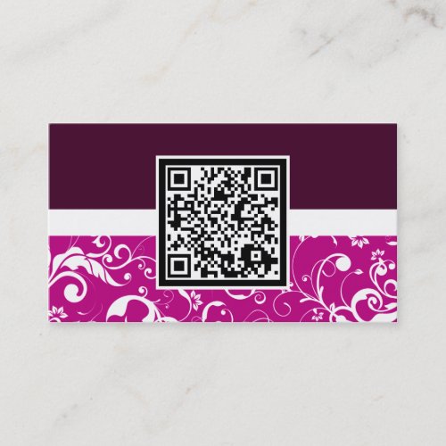 professional damask QR code Business Cards