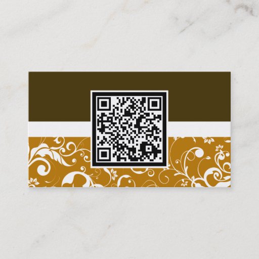 Customizable professional damask QR code Business Card