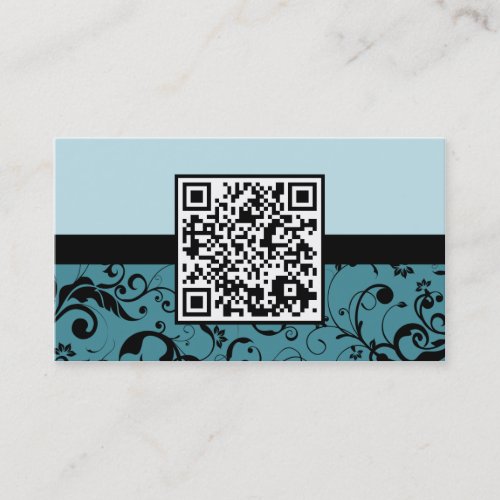 professional damask QR code Business Cards