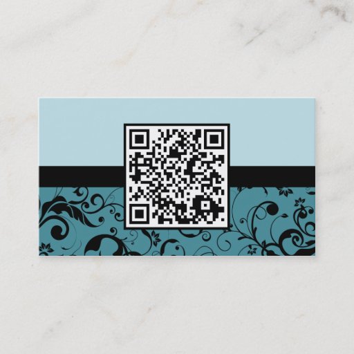 Customizable professional damask QR code Business Cards