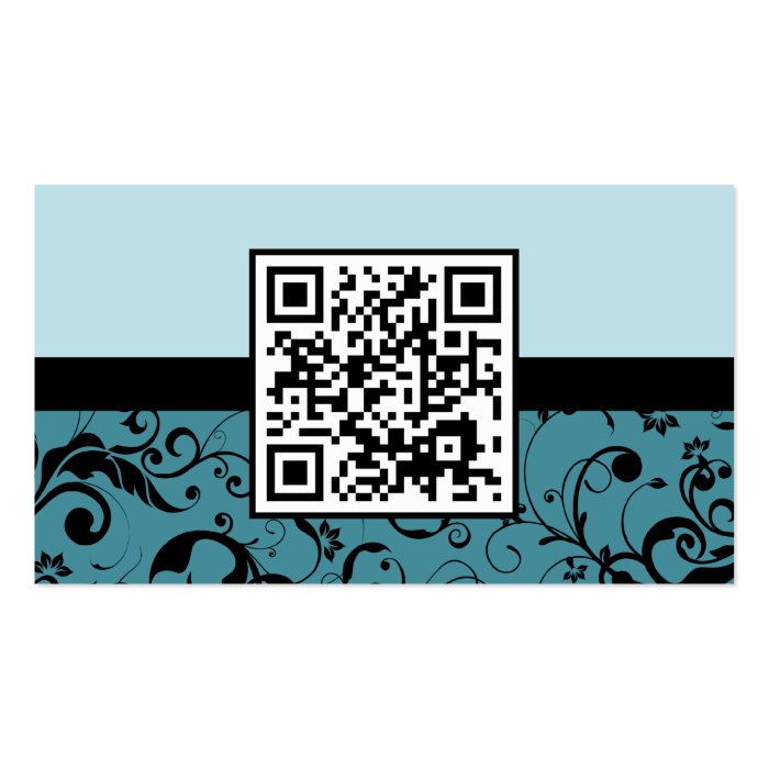 professional damask QR code Business Cards