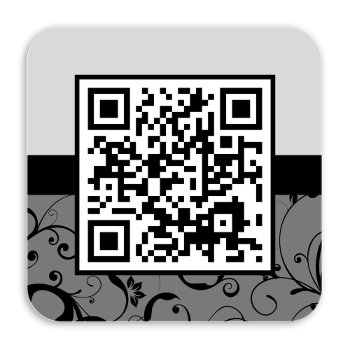 Professional Damask Qr Code Square Business Card by identica at Zazzle
