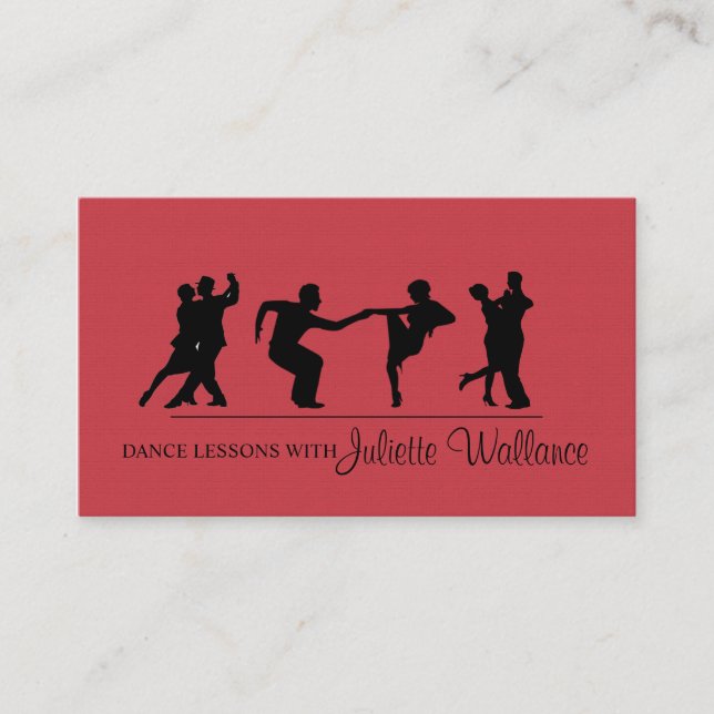 Professional Dance Studio, Instructor Business Business Card (Front)