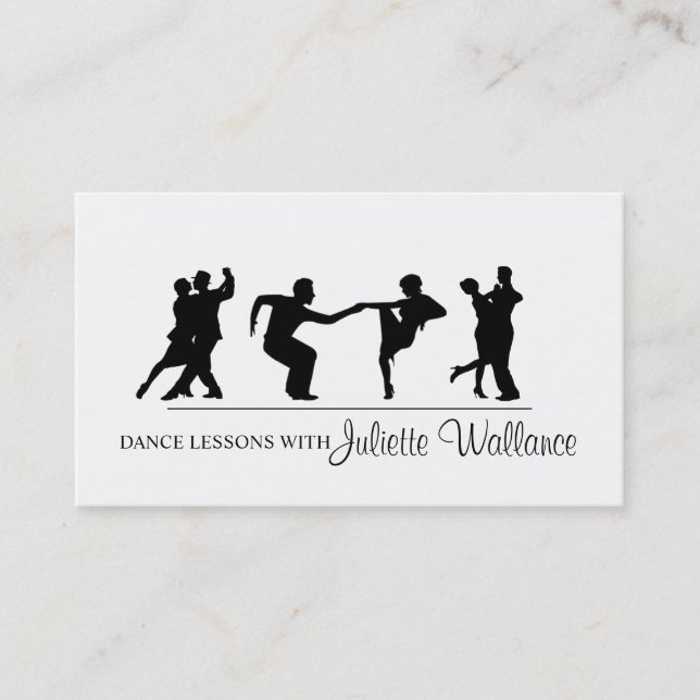 Professional Dance Studio, Instructor Business Card (Front)