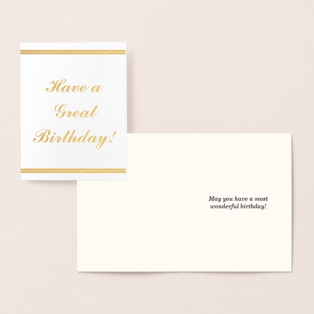 Professional, Dapper "Have a Great Birthday" Card (Display)
