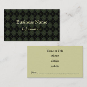 Professional Dark Argyle Business Card