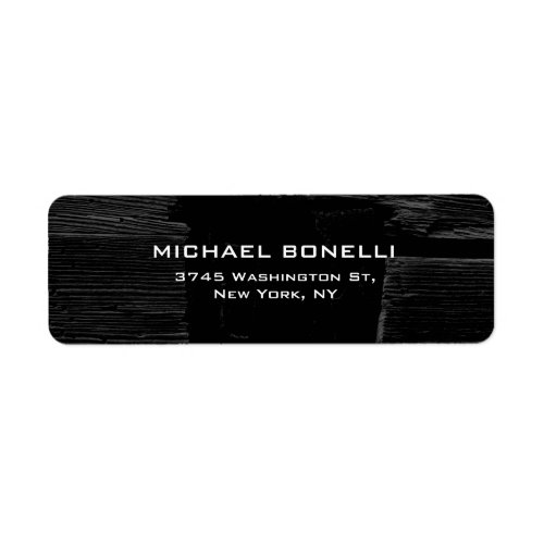 Professional Dark Black Gray Wood Plain Elegant Label