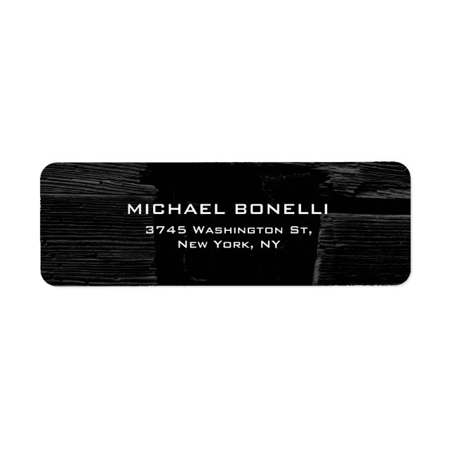 Professional Dark Black Gray Wood Plain Elegant Label (Front)