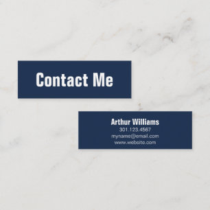 Professional Dark Blue and White Mini Contact Card